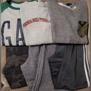 6 Piece ADIDAS GAP REEBOK ARIZONA Boys Athletic Bundle Tops Pants Size M